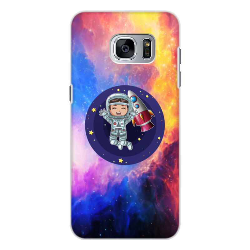 Printio Чехол для Samsung Galaxy S7 Edge, объёмная печать Космонавт printio чехол для samsung galaxy s7 объёмная печать космонавт на луне