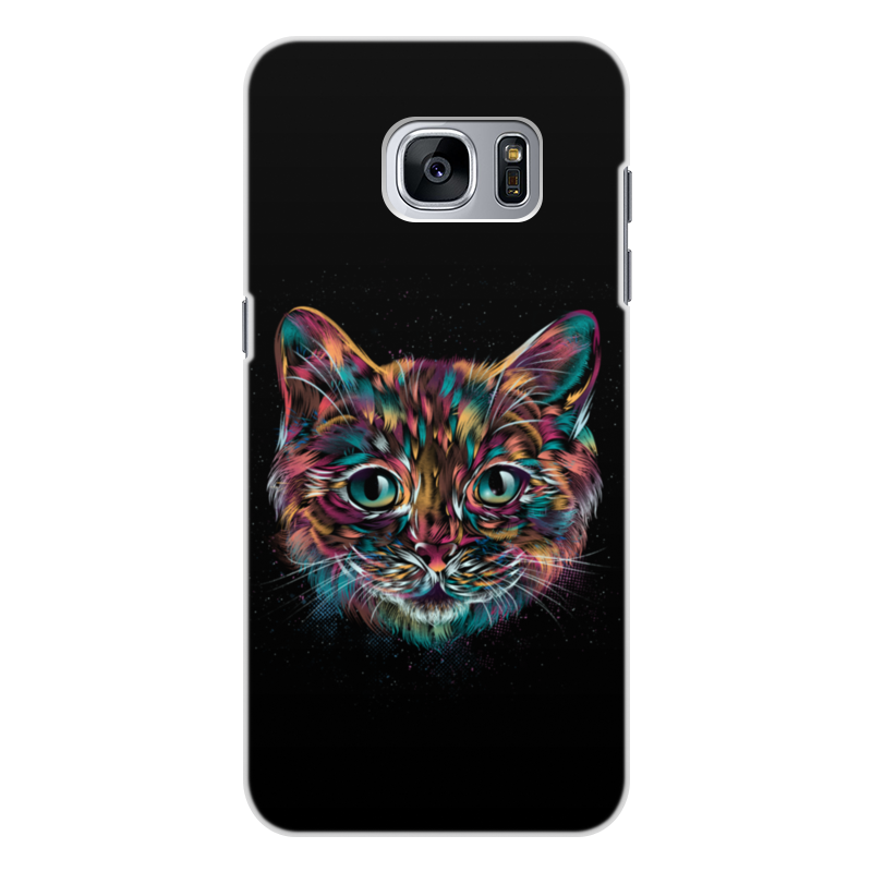 Printio Чехол для Samsung Galaxy S7 Edge, объёмная печать Пёстрый кот