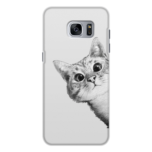 Заказать чехол для Samsung Galaxy S7/S7 Edge в Москве. Чехол для Samsung Galaxy S7 Edge, объёмная печать Любопытный кот от mug-shop - готовые дизайны и нанесение принтов.