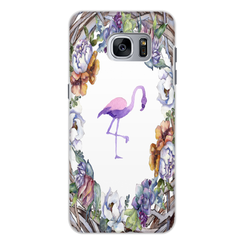 Заказать чехол для Samsung Galaxy S7/S7 Edge в Москве. Чехол для Samsung Galaxy S7 Edge, объёмная печать фламинго от THE_NISE  - готовые дизайны и нанесение принтов.
