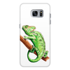 Заказать чехол для Samsung Galaxy S7/S7 Edge в Москве. Чехол для Samsung Galaxy S7 Edge, объёмная печать Зеленый хамелеон на ветке от tigerda  - готовые дизайны и нанесение принтов.