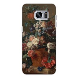 Заказать чехол для Samsung Galaxy S7/S7 Edge в Москве. Чехол для Samsung Galaxy S7 Edge, объёмная печать Ваза с цветами (Ян ван Хёйсум) от trend - готовые дизайны и нанесение принтов.