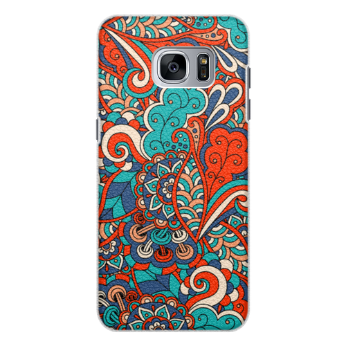 Заказать чехол для Samsung Galaxy S7/S7 Edge в Москве. Чехол для Samsung Galaxy S7 Edge кожаный Дудл узор от Antaya - готовые дизайны и нанесение принтов.