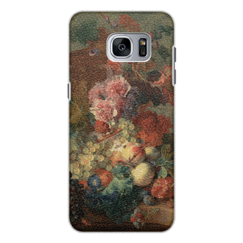 Заказать чехол для Samsung Galaxy S7/S7 Edge в Москве. Чехол для Samsung Galaxy S7 Edge кожаный Цветы (Ян ван Хёйсум) от trend - готовые дизайны и нанесение принтов.