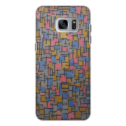 Заказать чехол для Samsung Galaxy S7/S7 Edge в Москве. Чехол для Samsung Galaxy S7 Edge кожаный Композиция (Питер Мондриан) от trend - готовые дизайны и нанесение принтов.