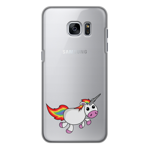 Заказать чехол для Samsung Galaxy S7/S7 Edge в Москве. Чехол для Samsung Galaxy S7 Edge силиконовый Единорог радужный от hariko - готовые дизайны и нанесение принтов.