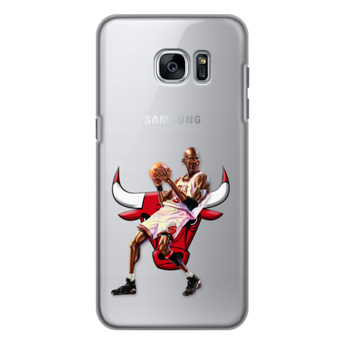 Заказать чехол для Samsung Galaxy S7/S7 Edge в Москве. Чехол для Samsung Galaxy S7 Edge силиконовый Michael Jordan Cartooney от Mesk08 - готовые дизайны и нанесение принтов.