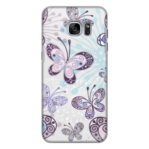 Заказать чехол для Samsung Galaxy S7/S7 Edge в Москве. Чехол для Samsung Galaxy S7 силиконовый Фиолетовые бабочки от weeert - готовые дизайны и нанесение принтов.