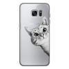 Заказать чехол для Samsung Galaxy S7/S7 Edge в Москве. Чехол для Samsung Galaxy S7 силиконовый Любопытный кот от mug-shop - готовые дизайны и нанесение принтов.