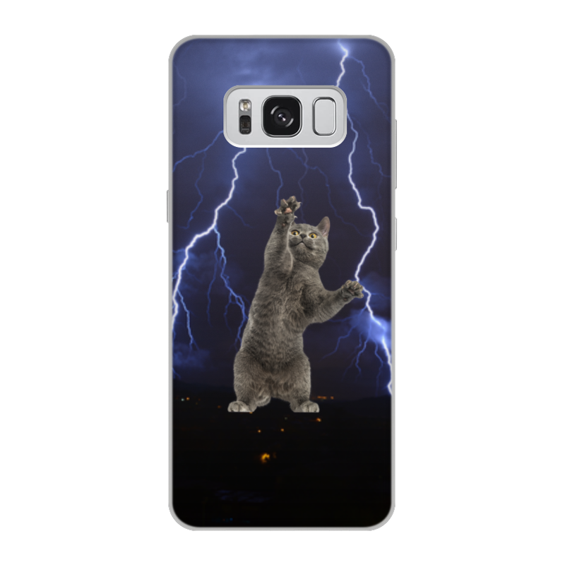 Printio Чехол для Samsung Galaxy S8, объёмная печать кот и молния printio чехол для samsung galaxy s8 plus объёмная печать кот и молния