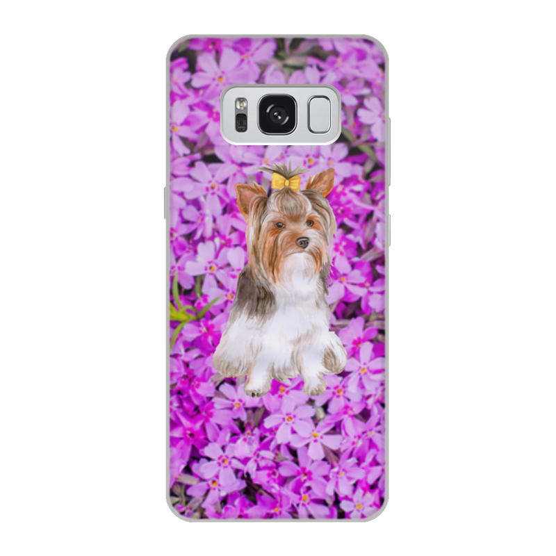 Printio Чехол для Samsung Galaxy S8, объёмная печать цветы и пес