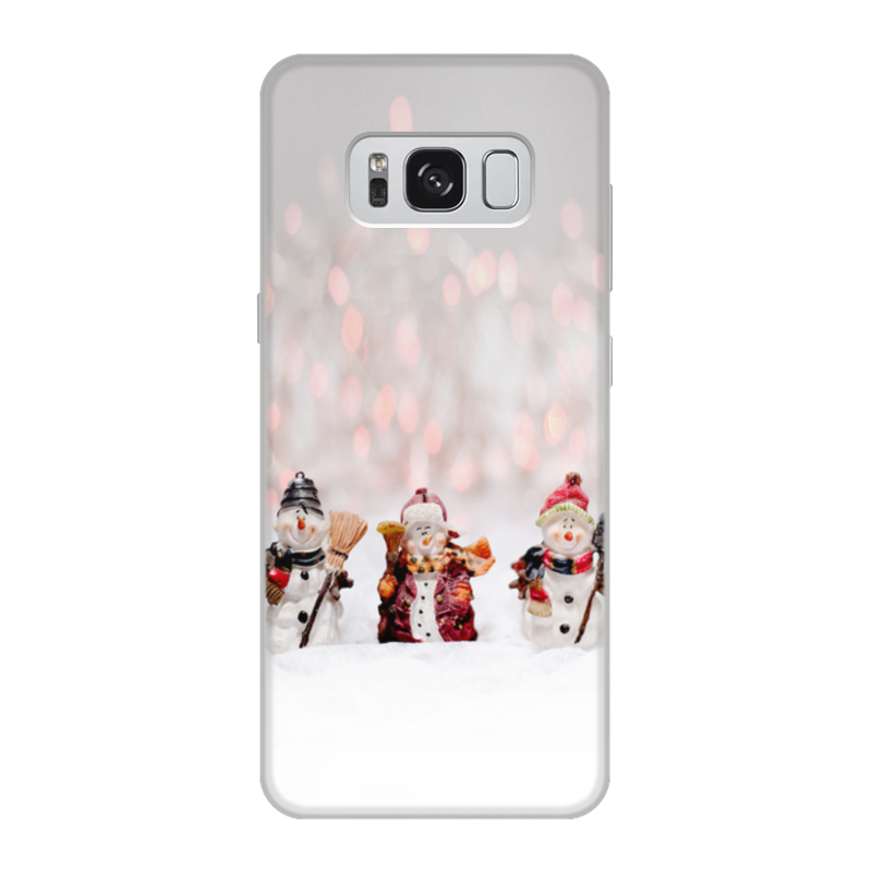 Printio Чехол для Samsung Galaxy S8, объёмная печать Три снеговика