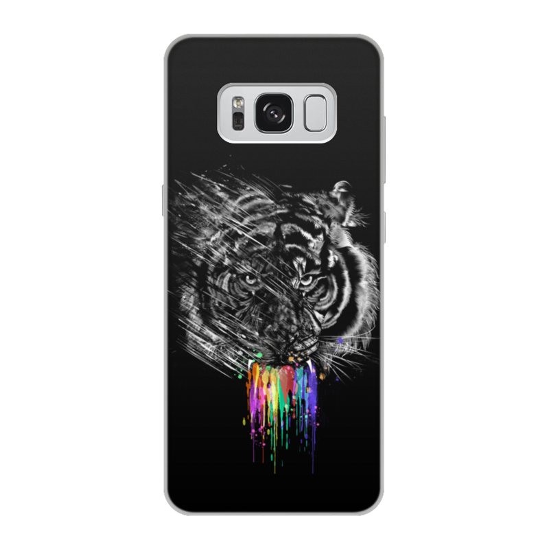 Printio Чехол для Samsung Galaxy S8, объёмная печать Радужный тигр