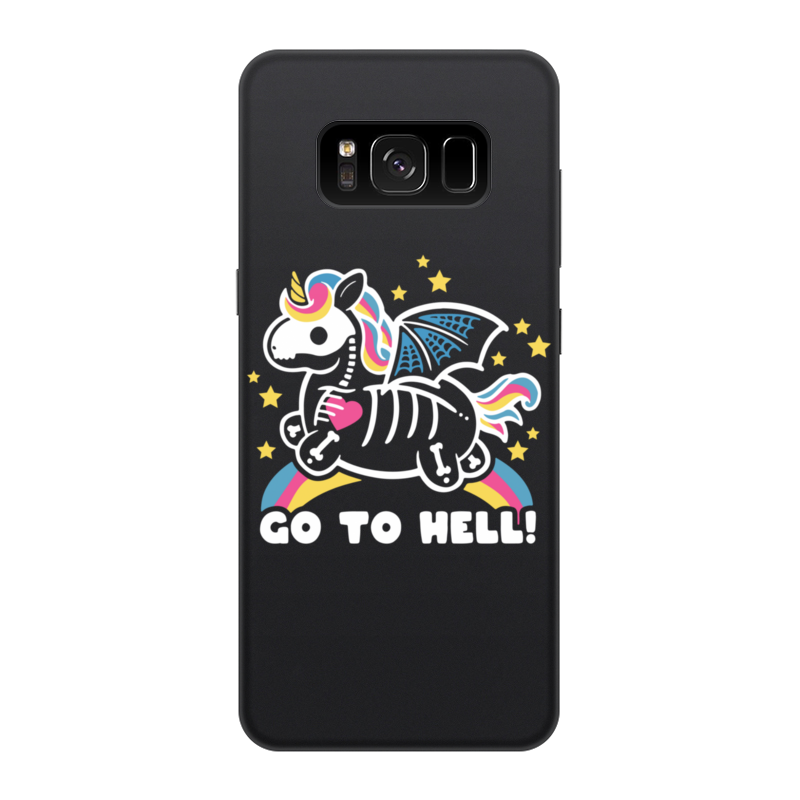 Printio Чехол для Samsung Galaxy S8, объёмная печать Go to hell unicorn