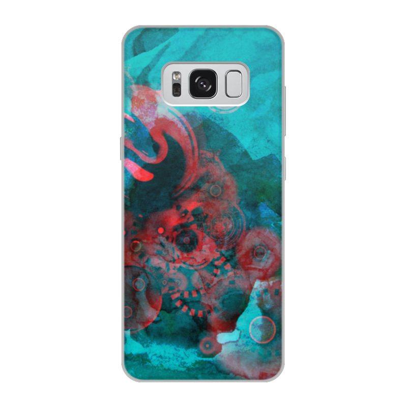 Printio Чехол для Samsung Galaxy S8, объёмная печать Красно-бирюзовая абстракция жидкий чехол с блестками цветочная фантазия 6 на samsung galaxy a50 самсунг галакси а50