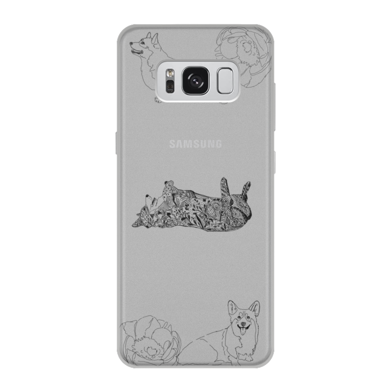 Printio Чехол для Samsung Galaxy S8, объёмная печать Черно-белый корги чехол для samsung galaxy a73 силиконовый матовый черный