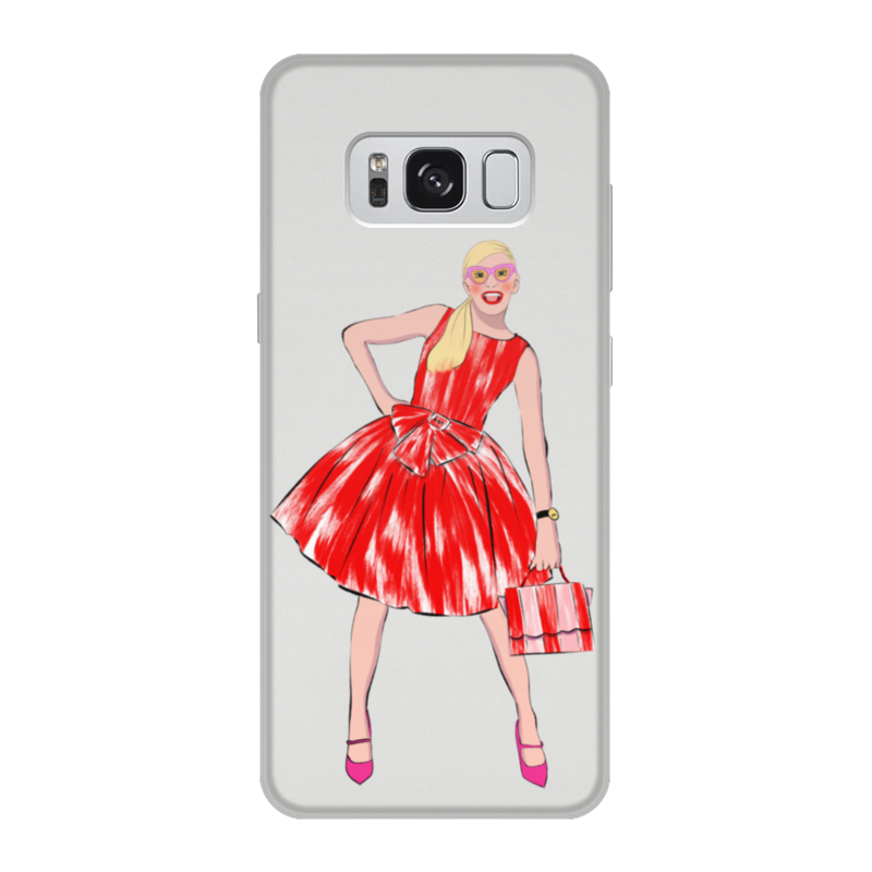Printio Чехол для Samsung Galaxy S8, объёмная печать Девушка в красном платье жидкий чехол с блестками девушка в красном мини платье на samsung galaxy a01 самсунг гэлакси а01