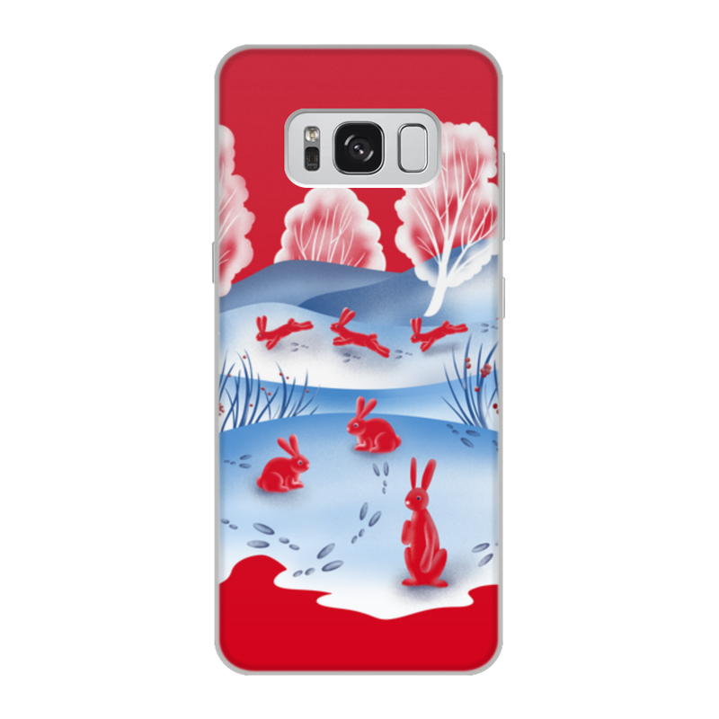 Printio Чехол для Samsung Galaxy S8, объёмная печать Красные зайцы