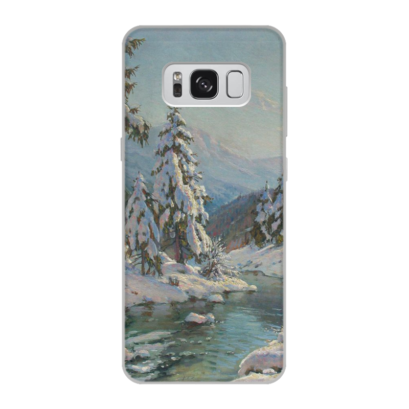 Printio Чехол для Samsung Galaxy S8, объёмная печать Зимний пейзаж с елями (картина вещилова)