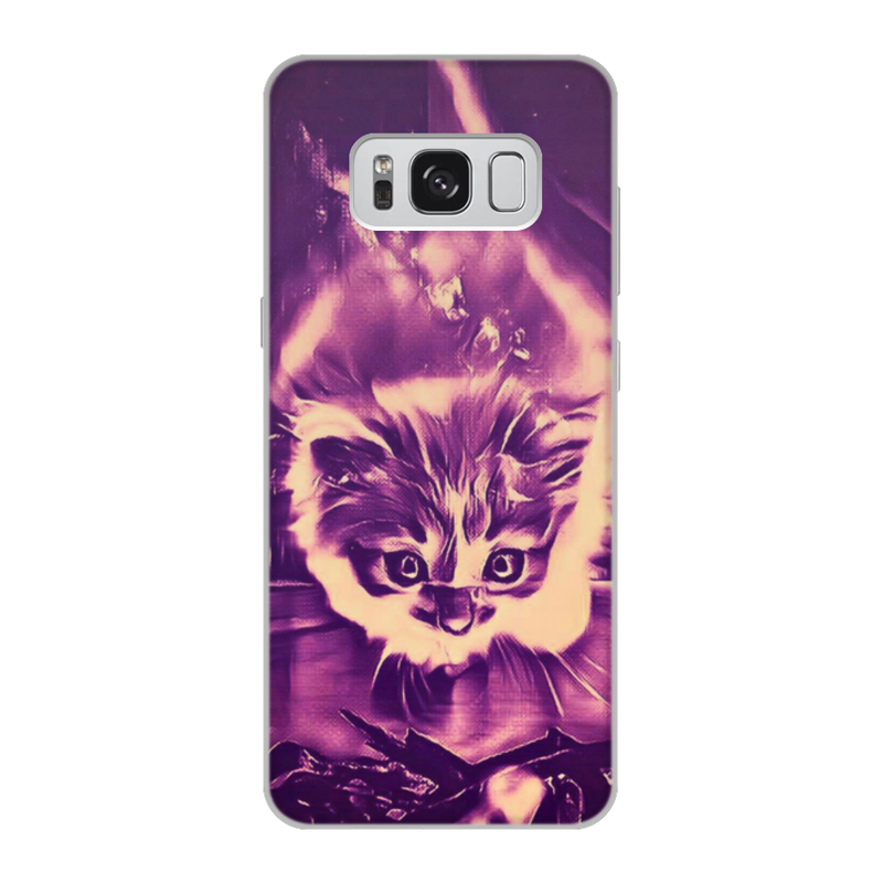 Printio Чехол для Samsung Galaxy S8, объёмная печать Fire cat