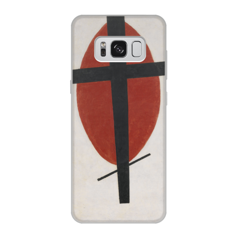 Printio Чехол для Samsung Galaxy S8, объёмная печать Супрематизм (черный крест на красном овале) printio чехол для iphone 6 объёмная печать супрематизм черный крест на красном овале