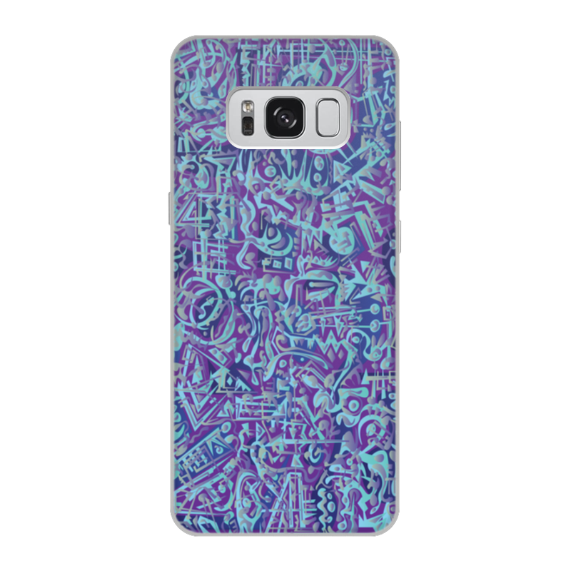 Printio Чехол для Samsung Galaxy S8, объёмная печать Голубое в фиолетовом