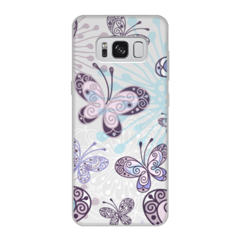 Printio Чехол для Samsung Galaxy S8, объёмная печать Фиолетовые бабочки printio чехол для samsung galaxy s8 объёмная печать цветы и бабочки