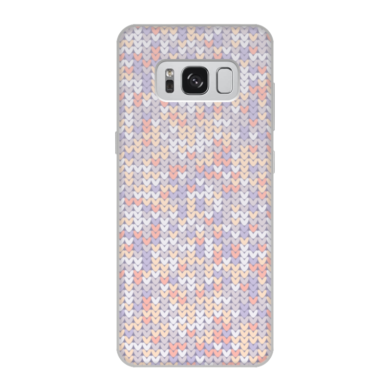 Printio Чехол для Samsung Galaxy S8, объёмная печать Сиреневый вязаный узор