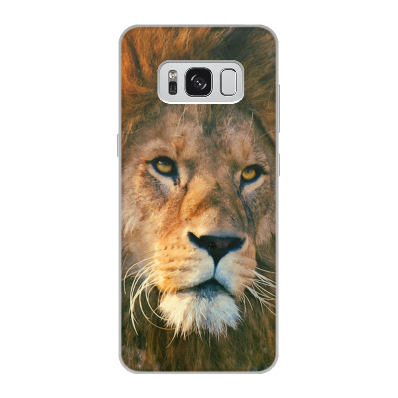 Printio Чехол для Samsung Galaxy S8, объёмная печать Морда льва printio чехол для samsung galaxy s8 объёмная печать чёрно белый лев