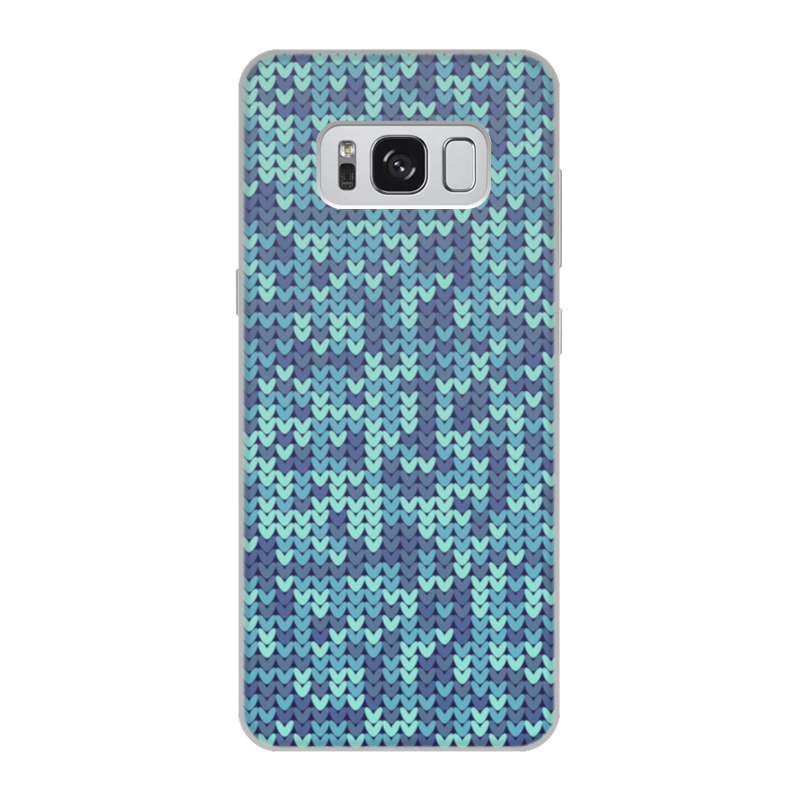 Printio Чехол для Samsung Galaxy S8, объёмная печать Голубой вязаный узор