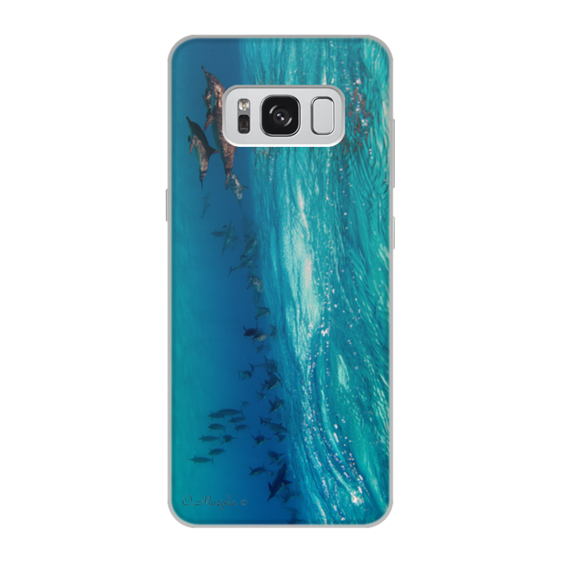 Printio Чехол для Samsung Galaxy S8, объёмная печать Стая дельфинов printio чехол для iphone 8 объёмная печать стая дельфинов