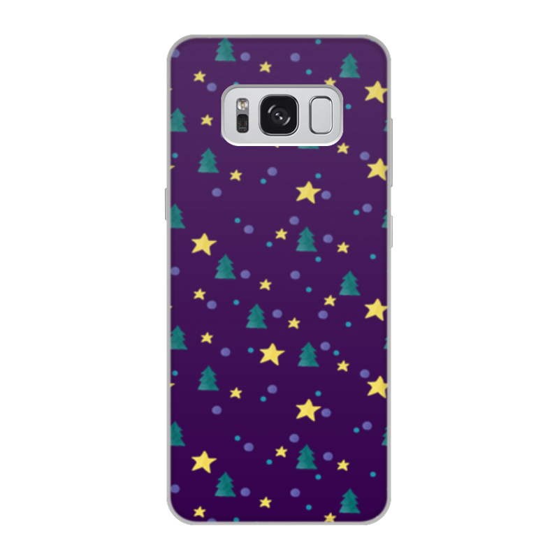 Printio Чехол для Samsung Galaxy S8, объёмная печать Елки и звезды printio чехол для samsung galaxy s8 объёмная печать елки и звезды