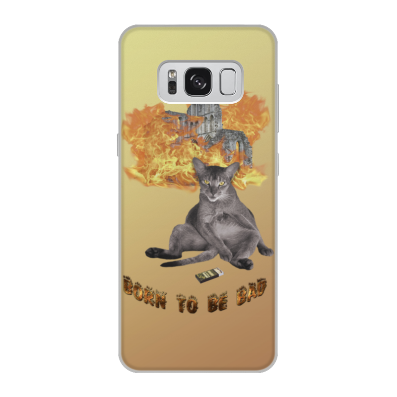 Printio Чехол для Samsung Galaxy S8, объёмная печать Рождён быть плохим re pa накладка transparent для samsung galaxy a3 2016 с принтом девочка в обнимку с котом