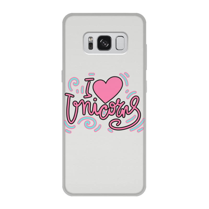 Printio Чехол для Samsung Galaxy S8, объёмная печать I love unicorns
