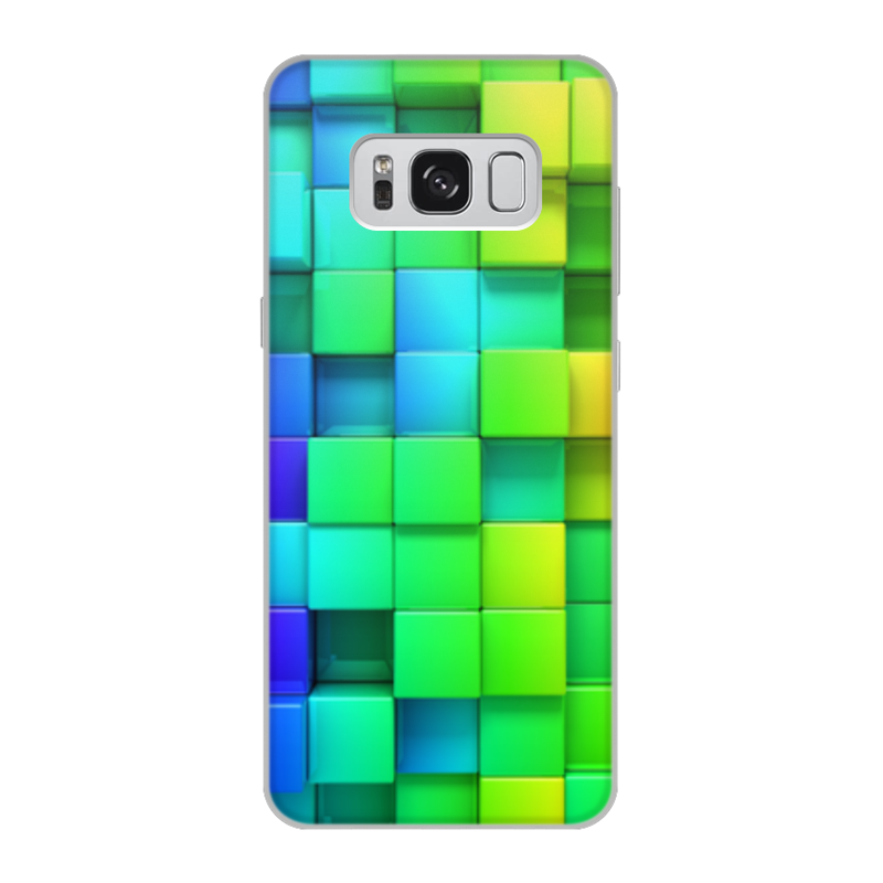 Printio Чехол для Samsung Galaxy S8, объёмная печать Разноцветные квадратики printio чехол для samsung galaxy s8 объёмная печать разноцветные квадратики