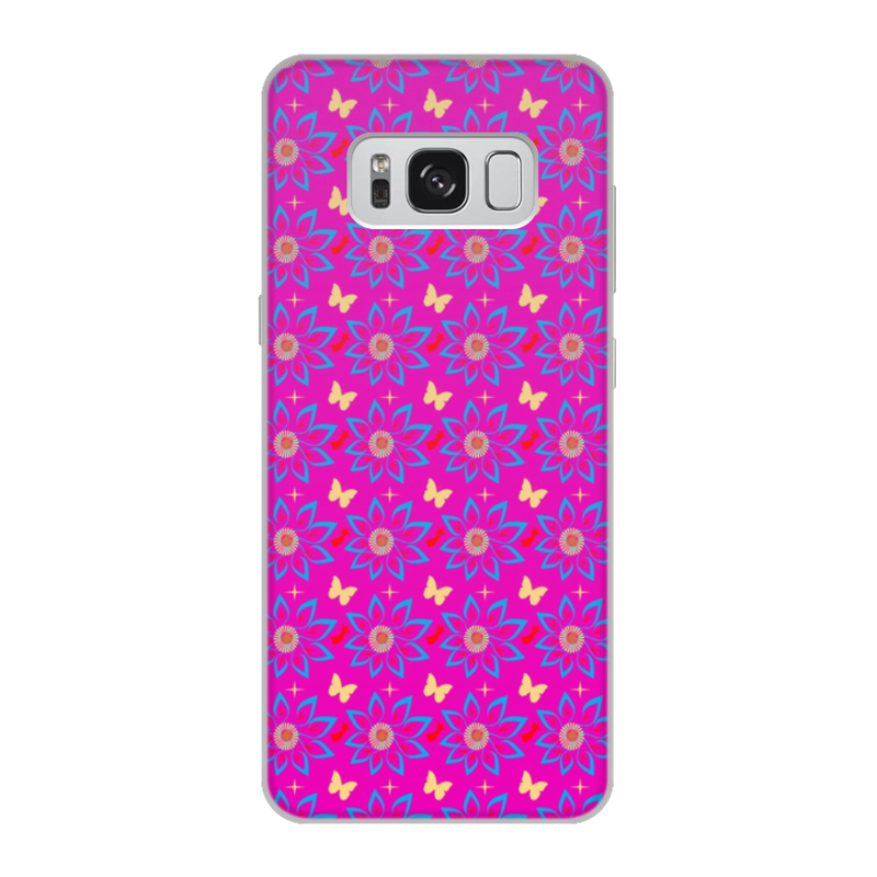 Printio Чехол для Samsung Galaxy S8, объёмная печать Цветы и бабочки матовый чехол на samsung galaxy a33 5g самсунг а33 5г soft touch розовый