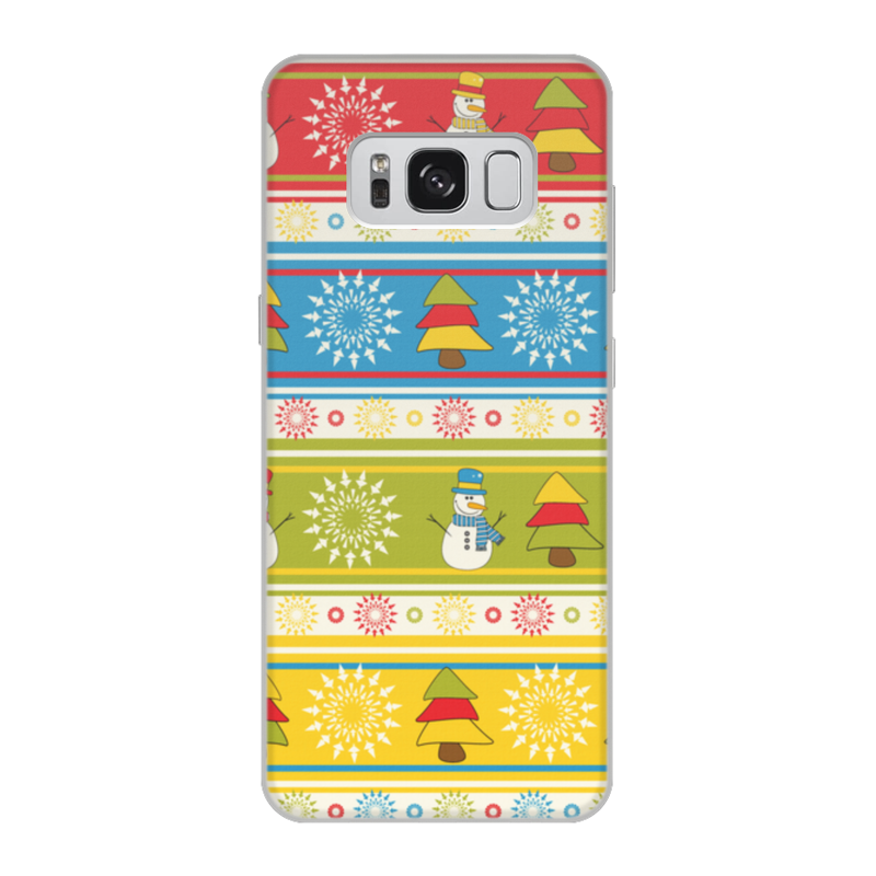 Printio Чехол для Samsung Galaxy S8, объёмная печать Новогодние узоры printio чехол для samsung galaxy s8 объёмная печать цветочные узоры 3