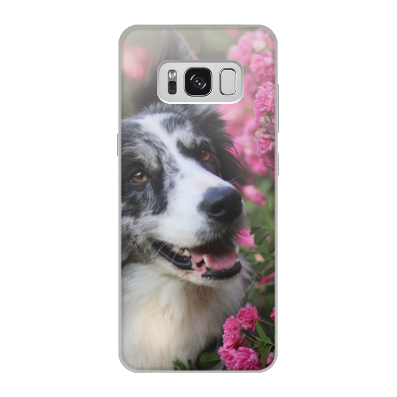 Printio Чехол для Samsung Galaxy S8, объёмная печать Цветы и пес