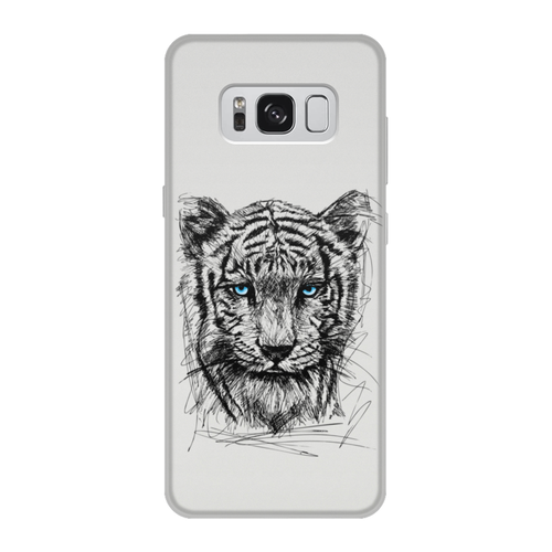 Заказать чехол для Samsung Galaxy S8/S8 Plus в Москве. Чехол для Samsung Galaxy S8, объёмная печать Белый тигр от ISliM - готовые дизайны и нанесение принтов.