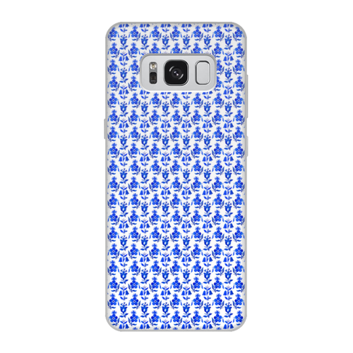 Заказать чехол для Samsung Galaxy S8/S8 Plus в Москве. Чехол для Samsung Galaxy S8, объёмная печать голубые цветы от THE_NISE  - готовые дизайны и нанесение принтов.