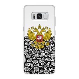 Заказать чехол для Samsung Galaxy S8/S8 Plus в Москве. Чехол для Samsung Galaxy S8, объёмная печать Цветы и герб от THE_NISE  - готовые дизайны и нанесение принтов.