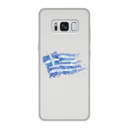 Заказать чехол для Samsung Galaxy S8/S8 Plus в Москве. Чехол для Samsung Galaxy S8, объёмная печать Греческий флаг от GRstyle  - готовые дизайны и нанесение принтов.