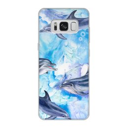 Заказать чехол для Samsung Galaxy S8/S8 Plus в Москве. Чехол для Samsung Galaxy S8, объёмная печать Дельфины от THE_NISE  - готовые дизайны и нанесение принтов.
