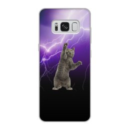 Заказать чехол для Samsung Galaxy S8/S8 Plus в Москве. Чехол для Samsung Galaxy S8, объёмная печать Кот и молния от THE_NISE  - готовые дизайны и нанесение принтов.