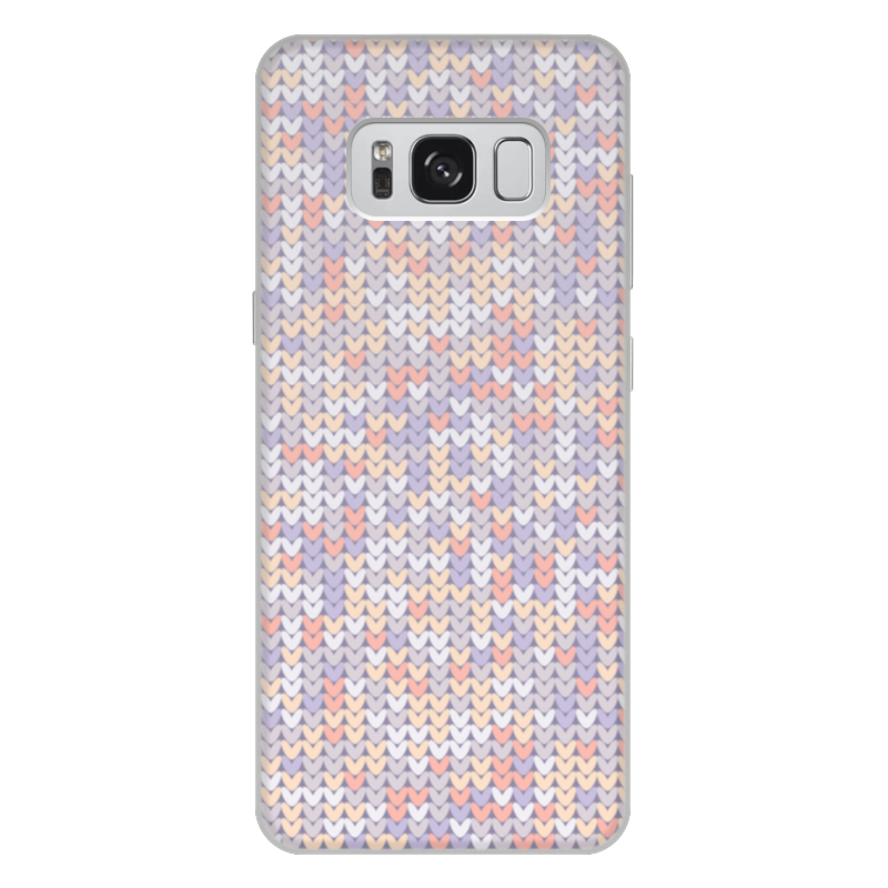 Printio Чехол для Samsung Galaxy S8 Plus, объёмная печать Сиреневый вязаный узор