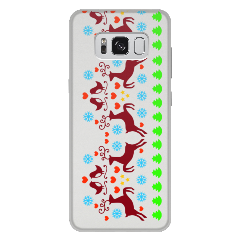 Printio Чехол для Samsung Galaxy S8 Plus, объёмная печать Новогодние узоры printio чехол для samsung galaxy s8 plus объёмная печать розовое настроение
