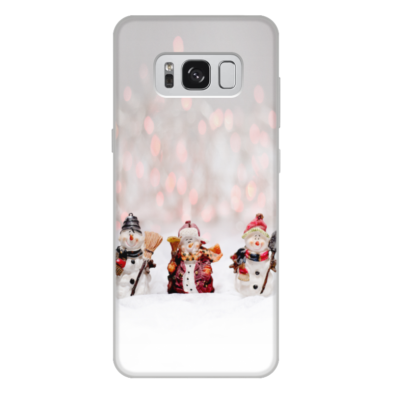 Printio Чехол для Samsung Galaxy S8 Plus, объёмная печать Три снеговика