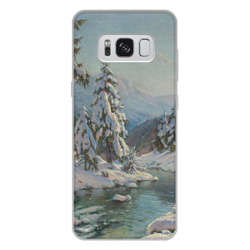 Printio Чехол для Samsung Galaxy S8 Plus, объёмная печать Зимний пейзаж с елями (картина вещилова)