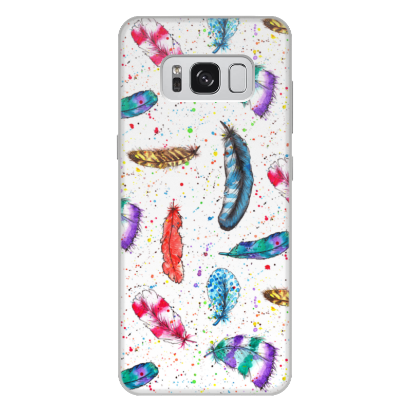 Printio Чехол для Samsung Galaxy S8 Plus, объёмная печать Перья жидкий чехол с блестками зебра из перьев на samsung galaxy m31s самсунг галакси m31s