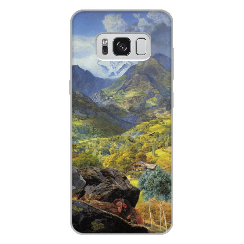 Printio Чехол для Samsung Galaxy S8 Plus, объёмная печать Валле-д’аоста (картина джона бретта) printio чехол для samsung galaxy s6 edge объёмная печать валле д’аоста картина джона бретта